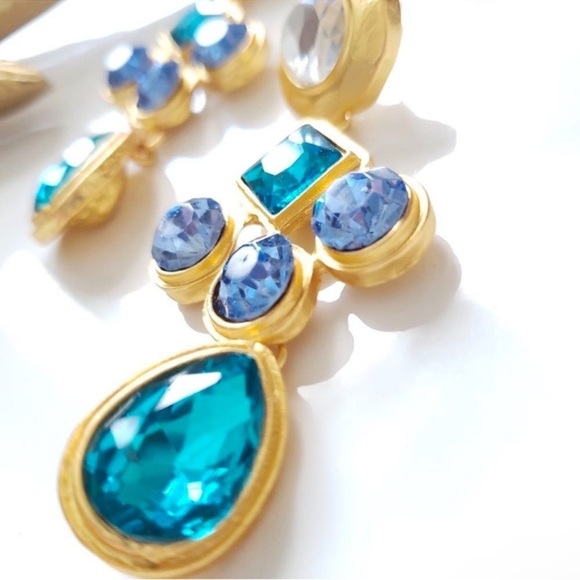 Marquis Baroque Blue Diamond Earrings - Picture 8 of 11